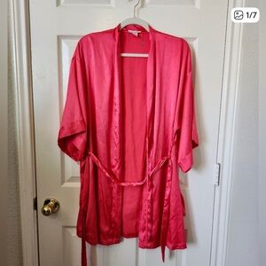 Victoria's Secret Vibrant Pink Satin Robe